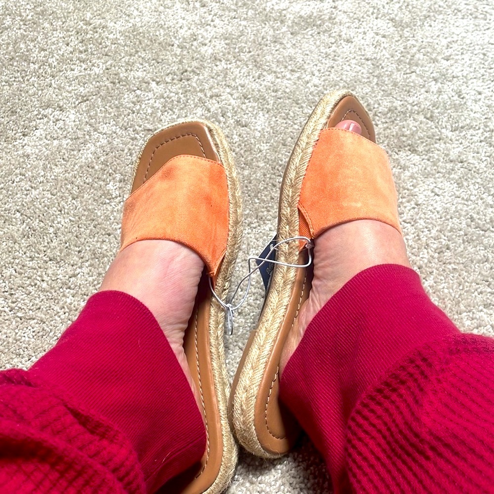 Universal thread orange tan espadrilles size 11 new